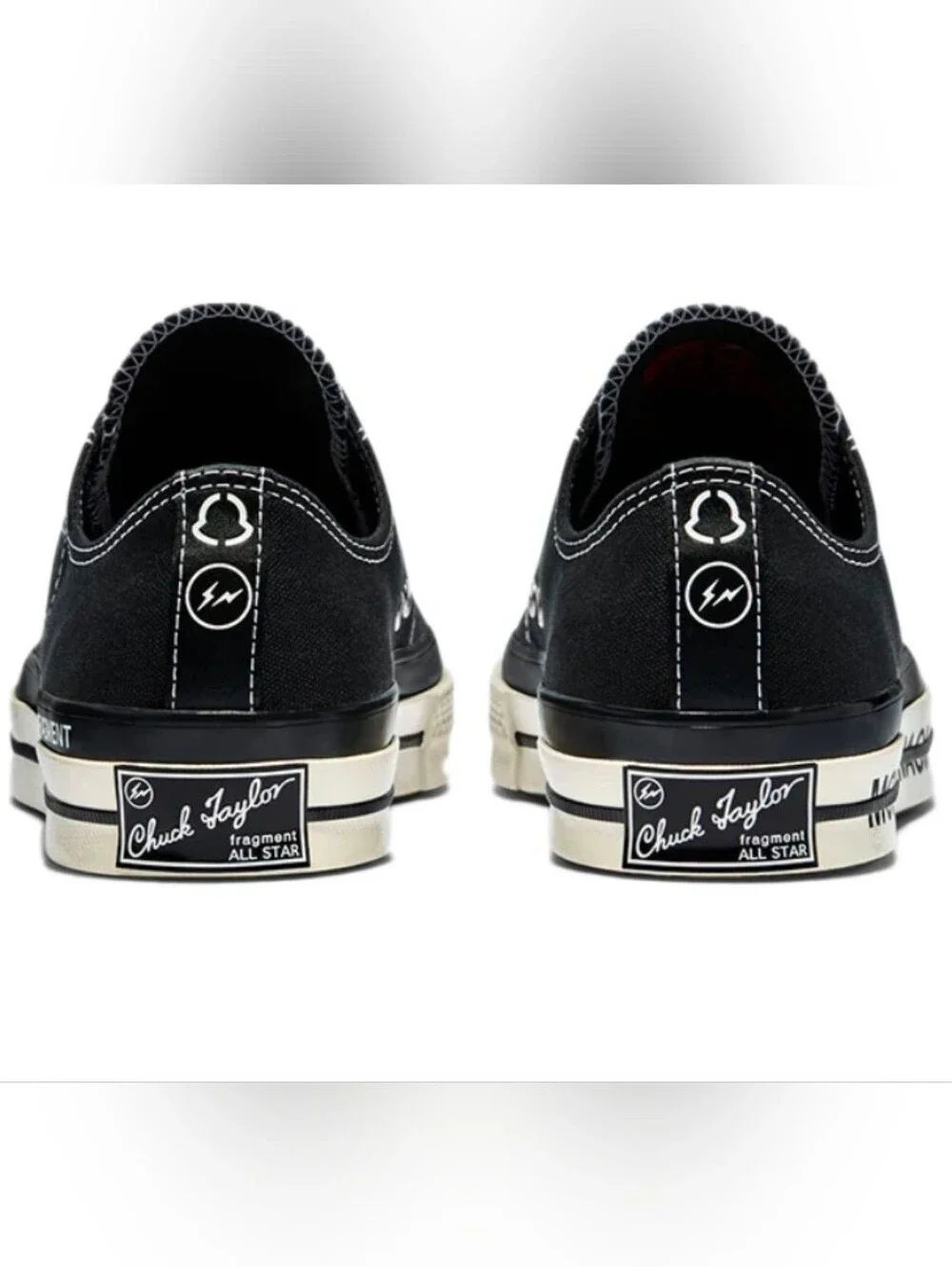 Moncler Black & White Low-Top Canvas Sneakers